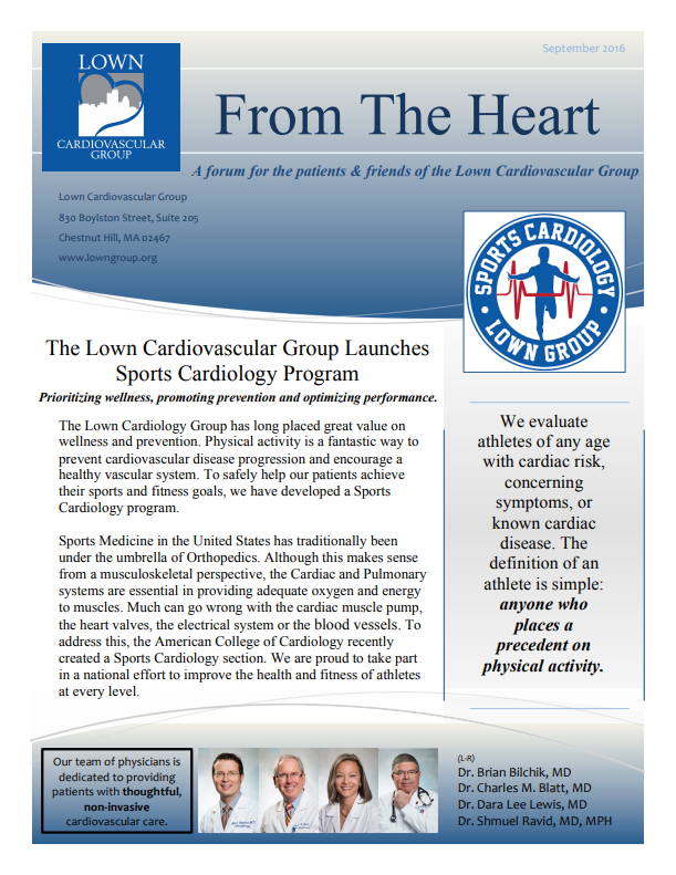 The front page of a magazine titled from the heart