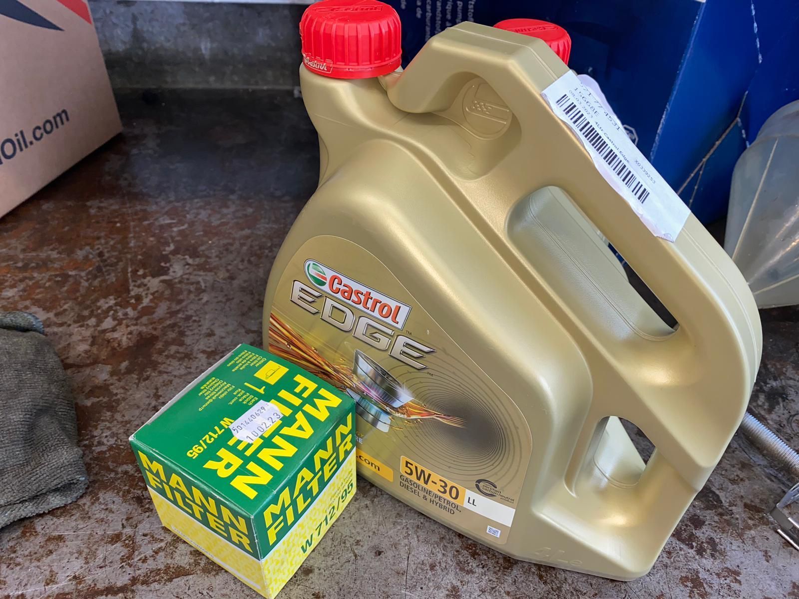 replacement filer and oil as part of the Car Service at our workshop