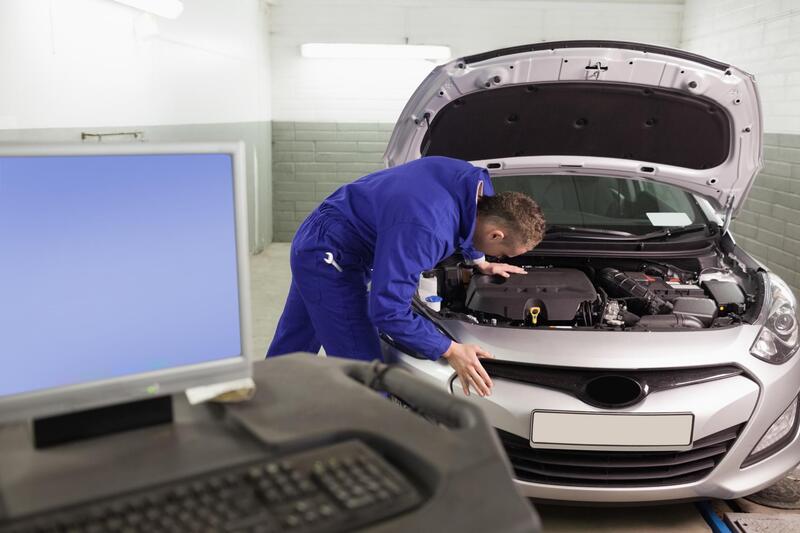 initial check of engine at start of car service in Reading