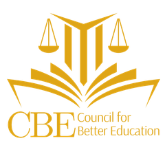 A logo for the council for better education