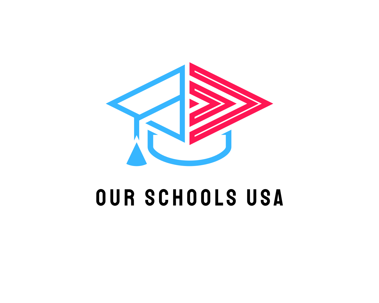 A logo for our schools usa with a graduation cap