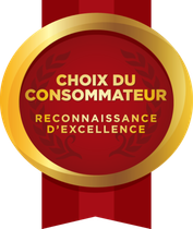 Une médaille d'or avec les mots choix du consommateur dessus