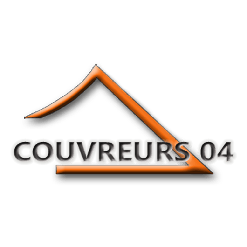 Un logo pour les couvreurs 04 avec un triangle orange sur fond blanc