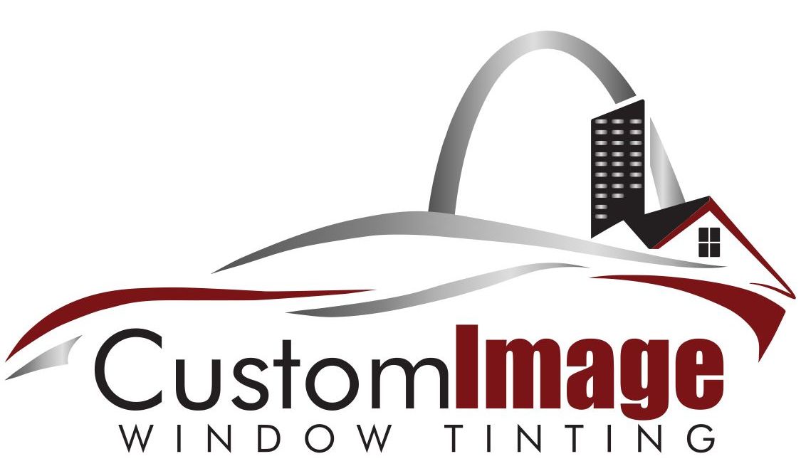 A logo for a company called custom image window tinting