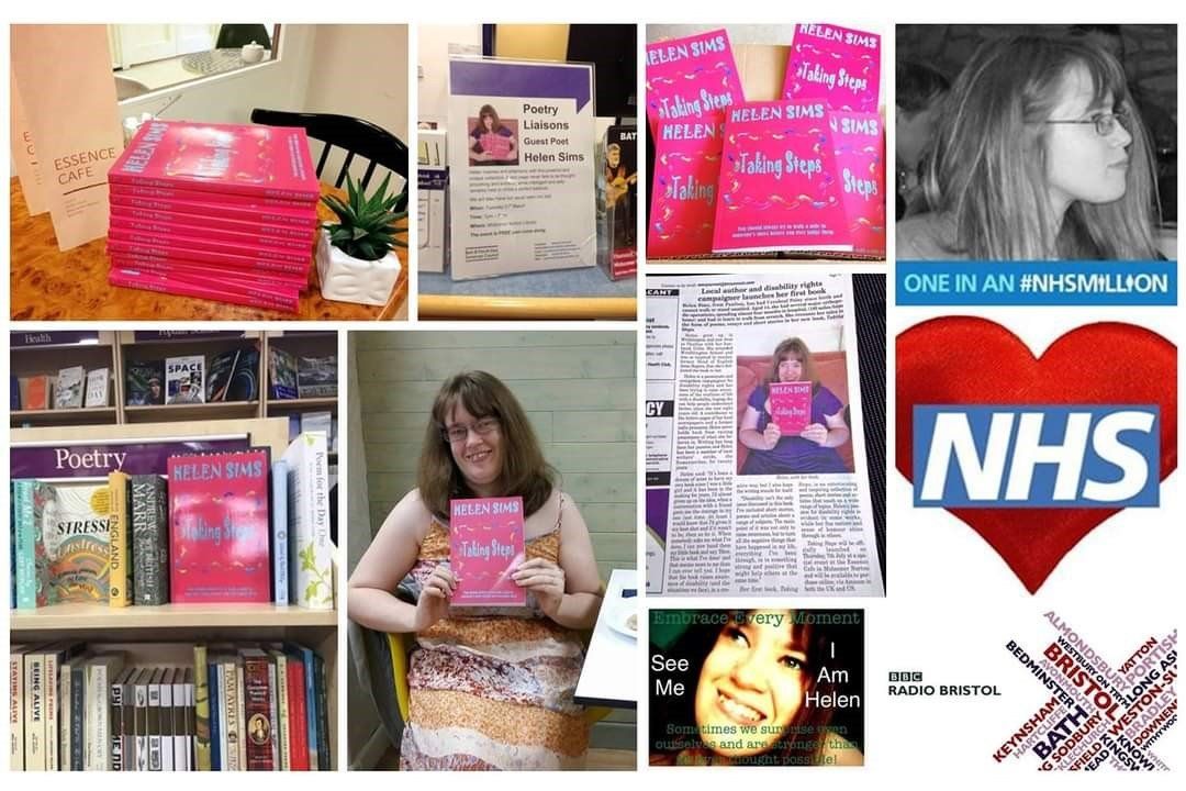 Image of Self-Made Collage promoting Helen's book - Taking Steps - 2016