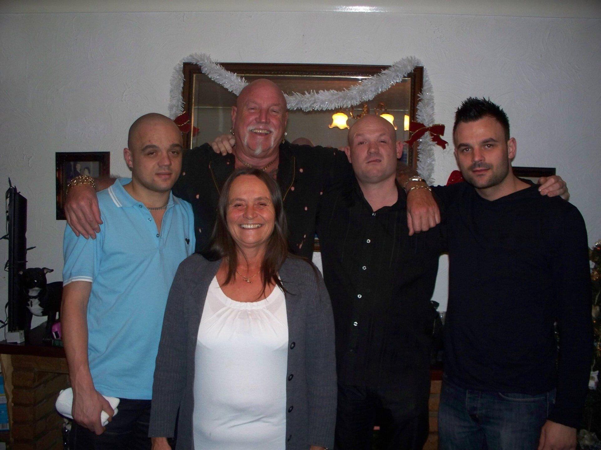 Wayne pugh with mum dad and two brothers-my family is my strength