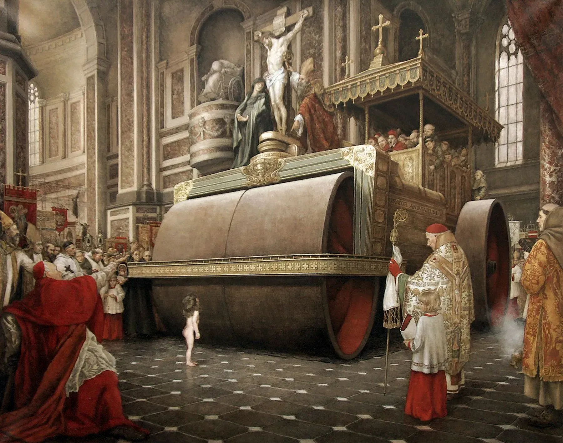 Bart Heijlen - Child abuse in the catholic church - Oil painting by Bart Heijlen.