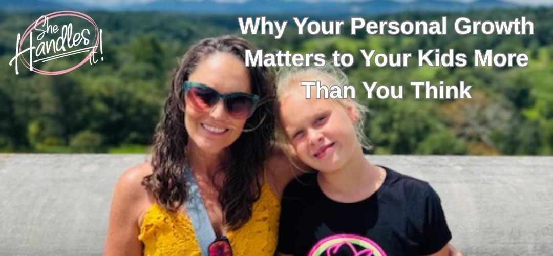 CJ Stasik and her daughter smiling together outdoors with a scenic mountain backdrop, illustrating t