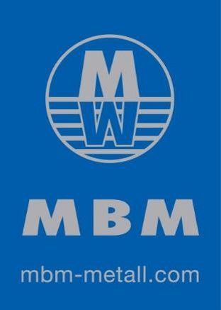 Mbm-metall.com-Logo auf blauem Hintergrund