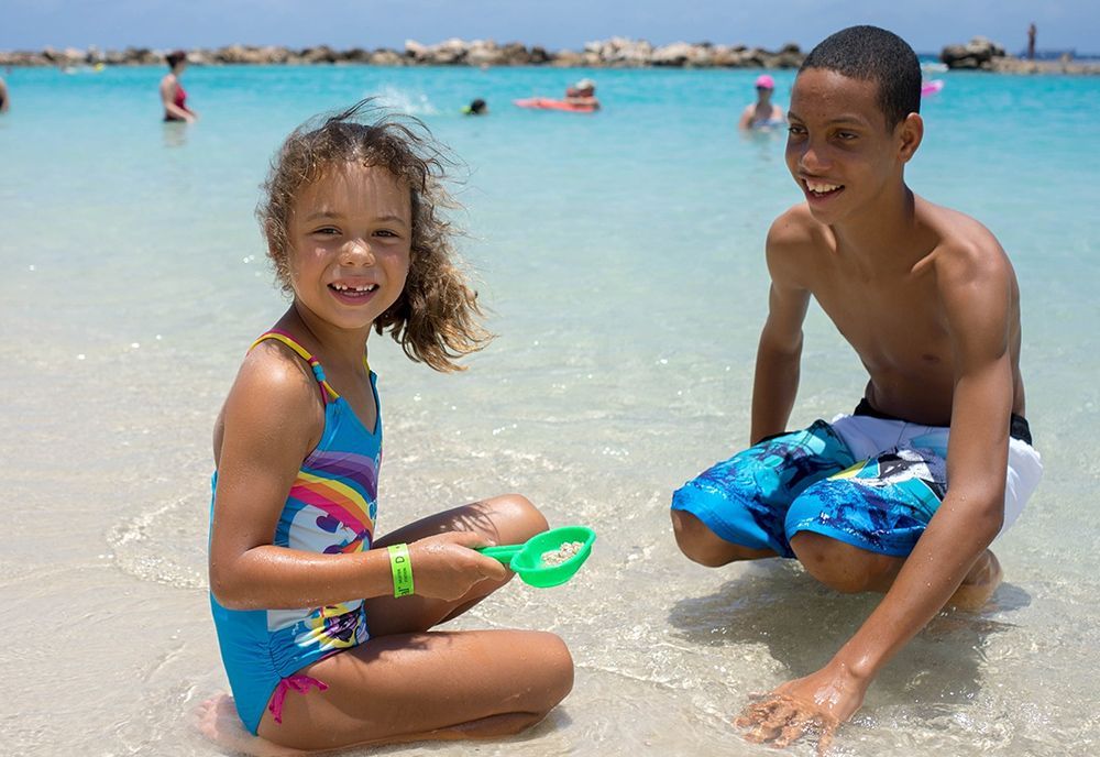 Two Kids On Beach