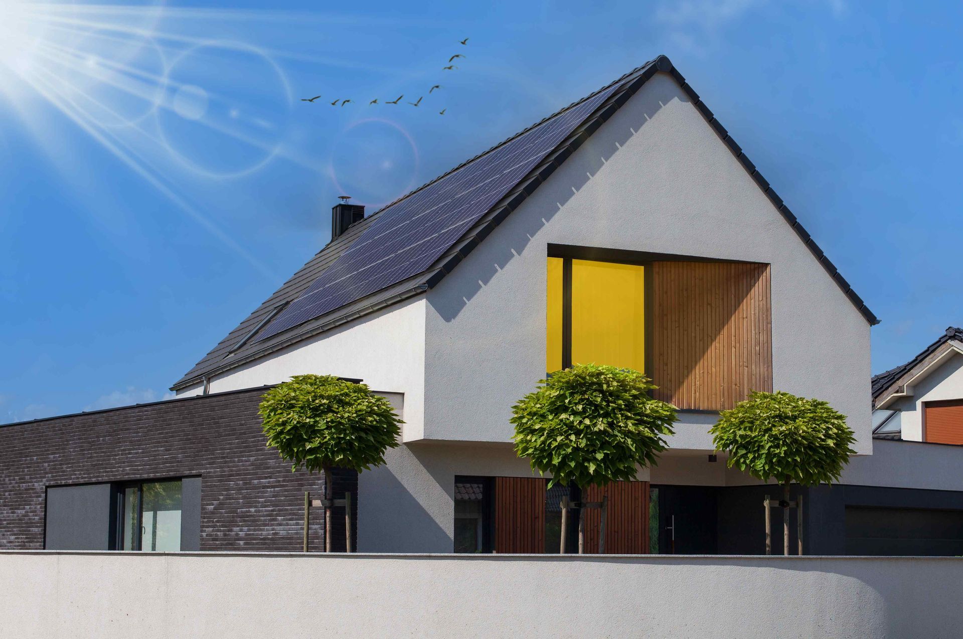 Beautiful Modern Home With Sleek Solar Panels