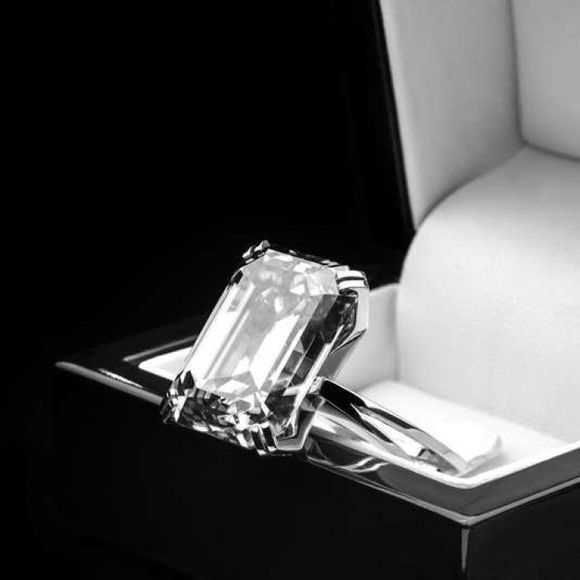 Big White Diamond Engagement Ring