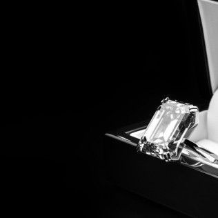 Big White Diamond Engagement Ring
