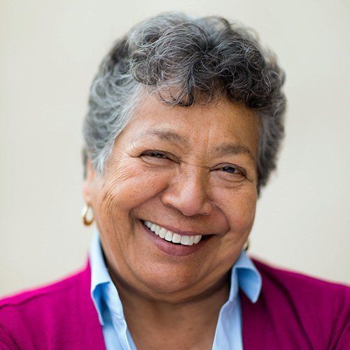 elder woman with a big smile