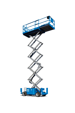 Gs-2668 rt - 8m scissor lift for hire equipment on the Gold Coast, Ballina, & more