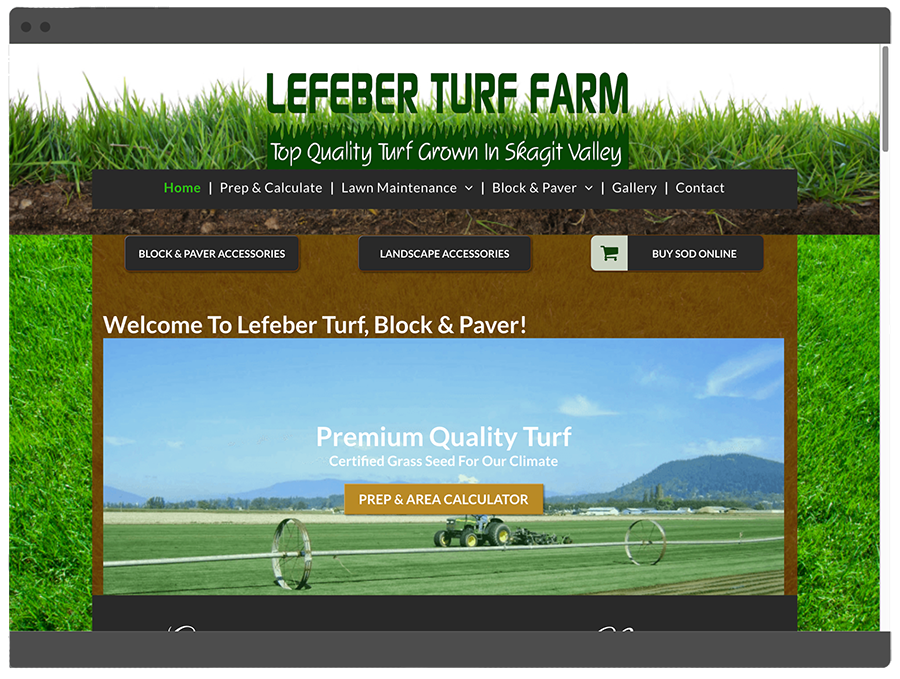 Lefeber Turf Farm website