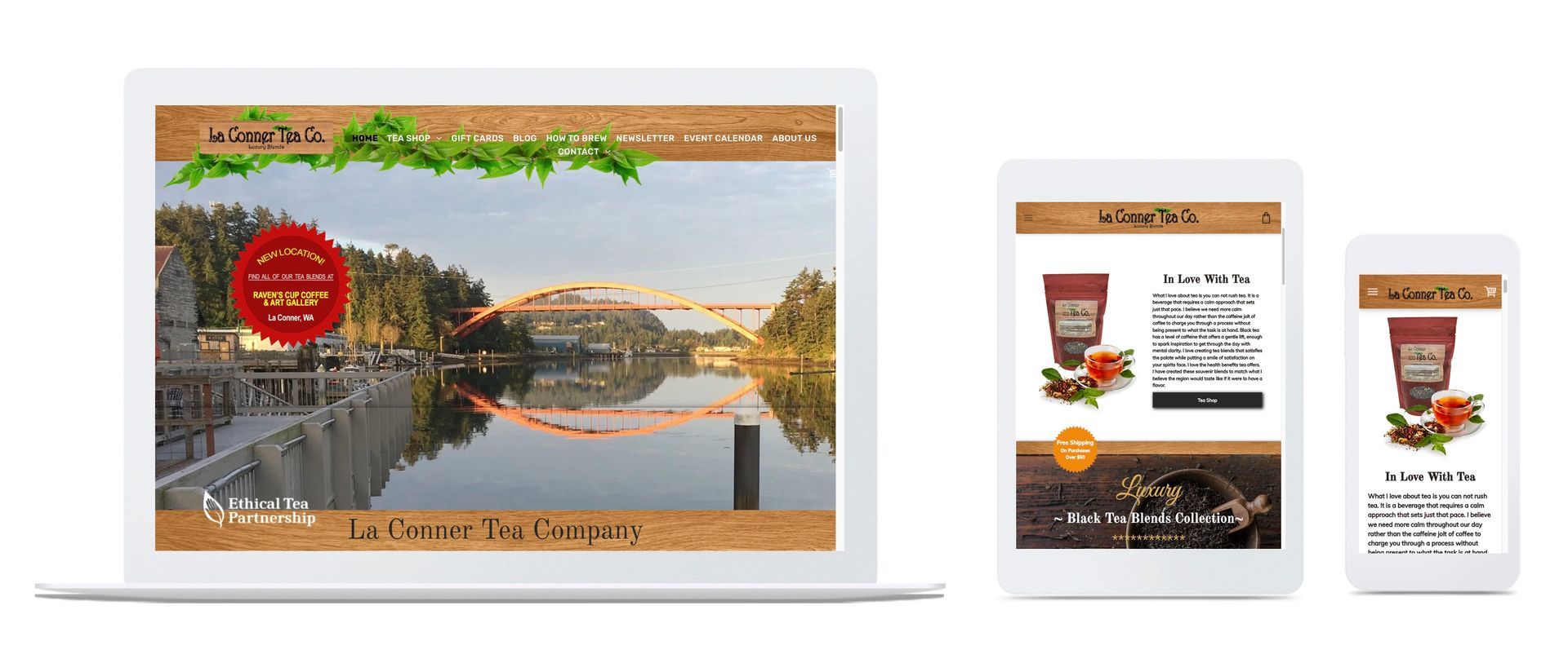 La Conner Tea  website image