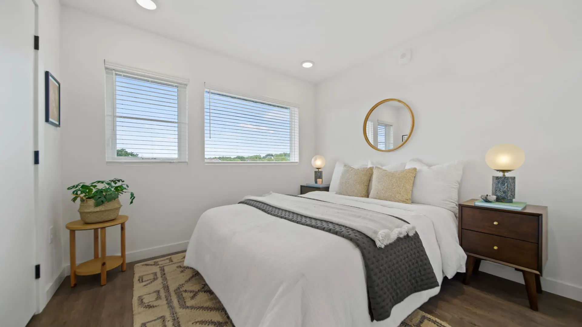 Bedroom with bed and window.