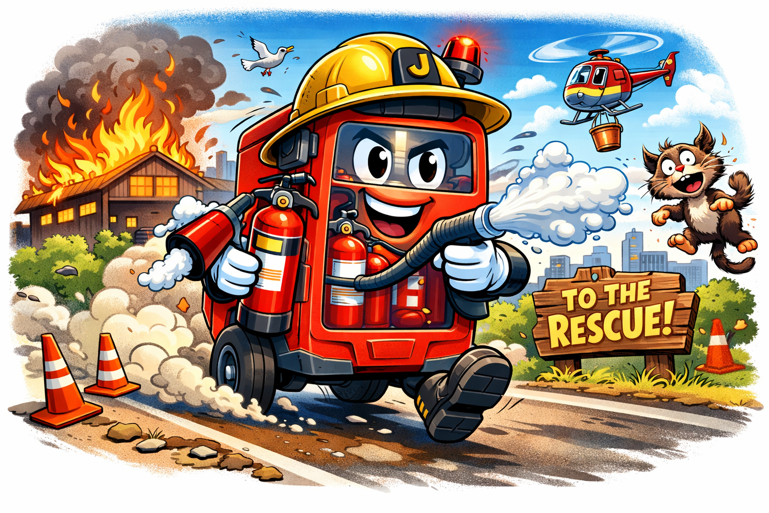 Jonesco JBWE95M brandblusserkast op wielen – mobiele beschermkast voor brandblussers