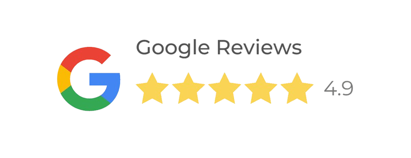 Google Reviews logo with 4.8-star rating.