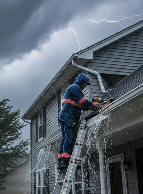 Same Day Gutter Repair after Storm Damage