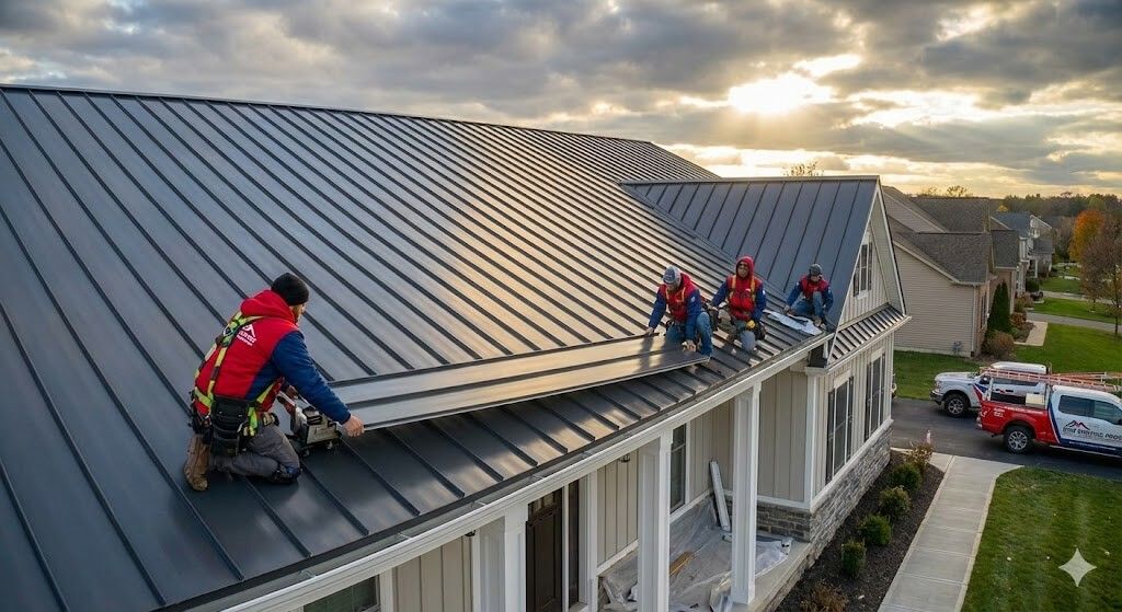 Metal roofing installation