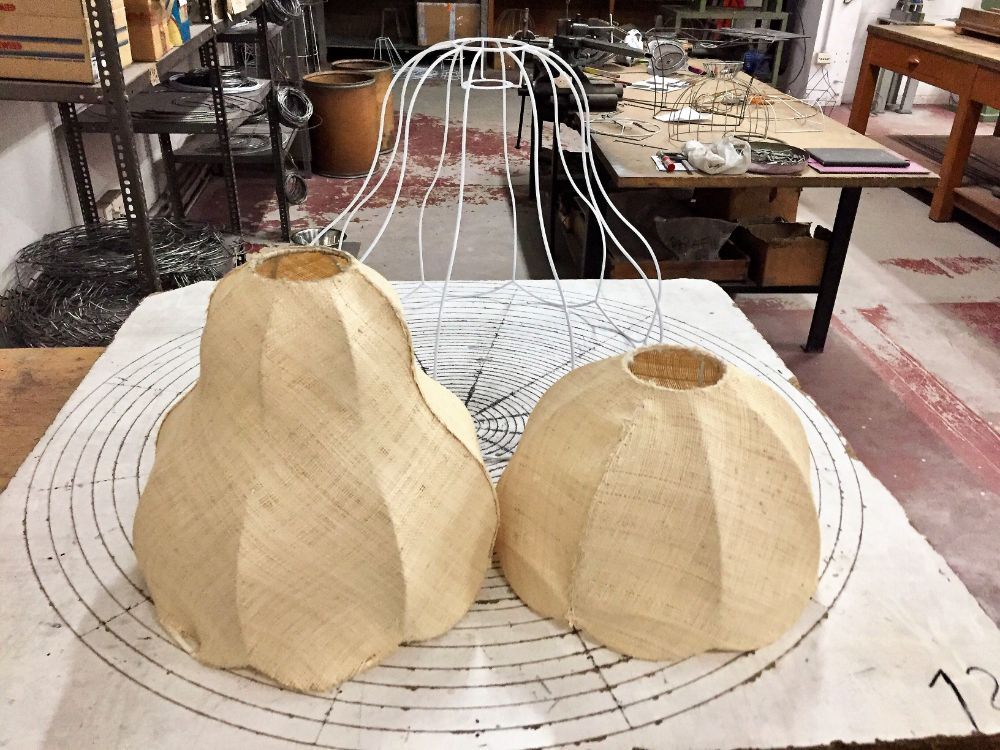 rivestimento paralumi con stoffe