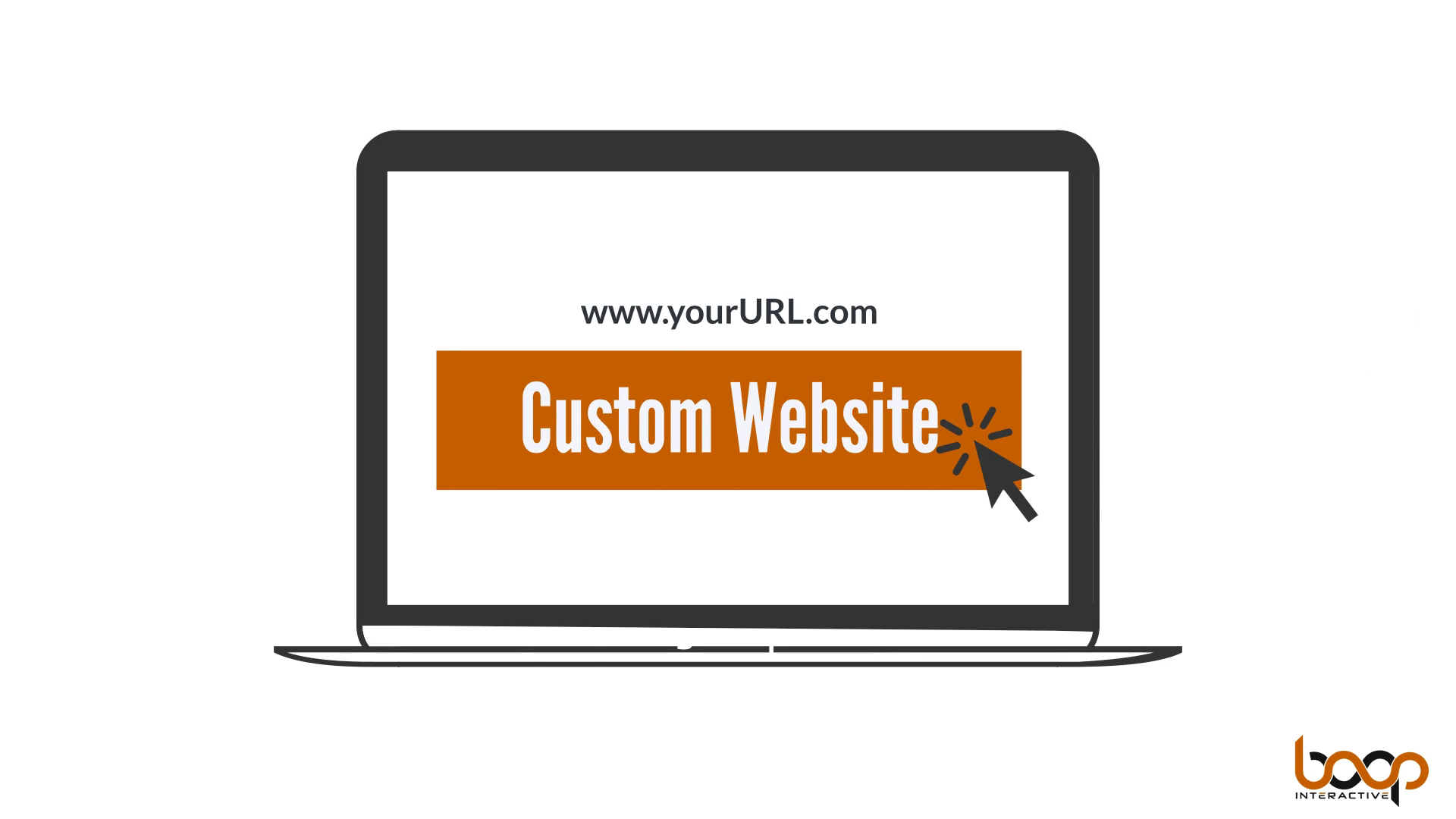 A laptop computer is open to a custom website.