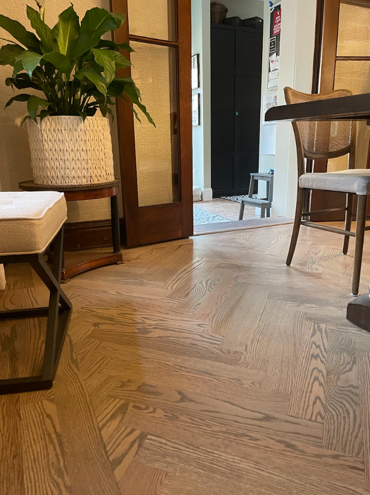 newly stained hardwood