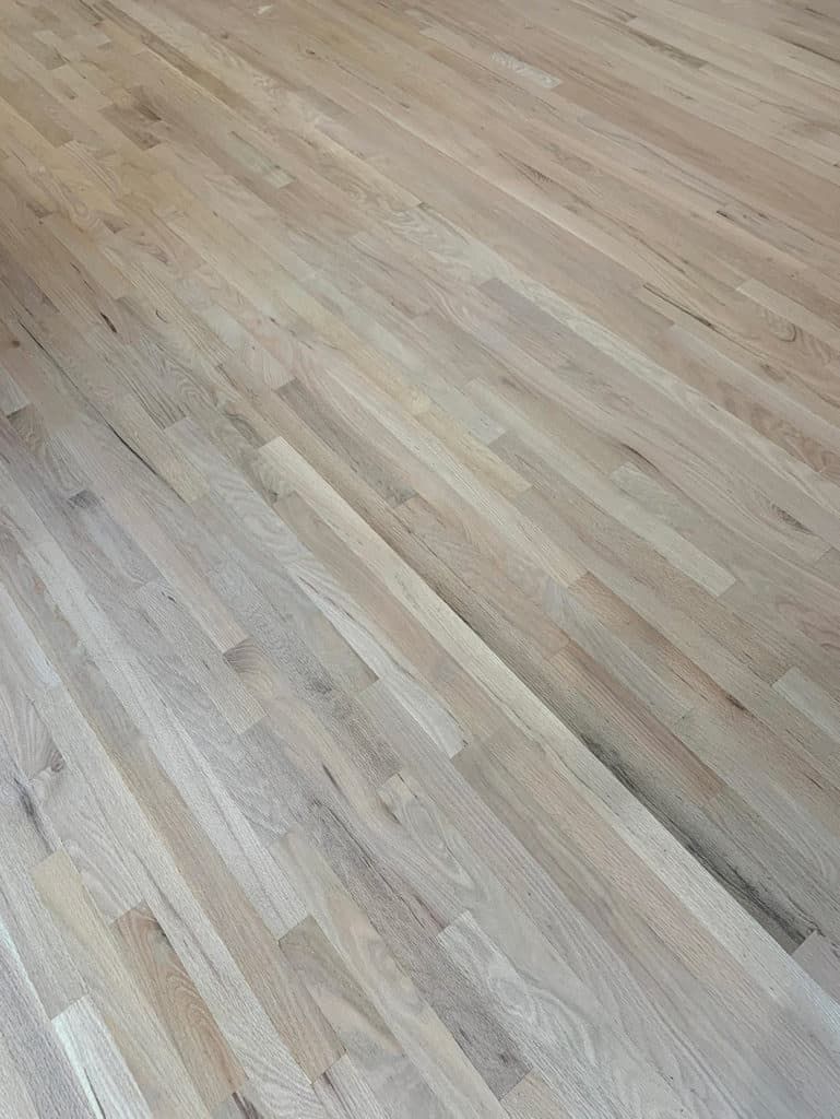 Unstained grade #1 Common red oak hardwood flooring