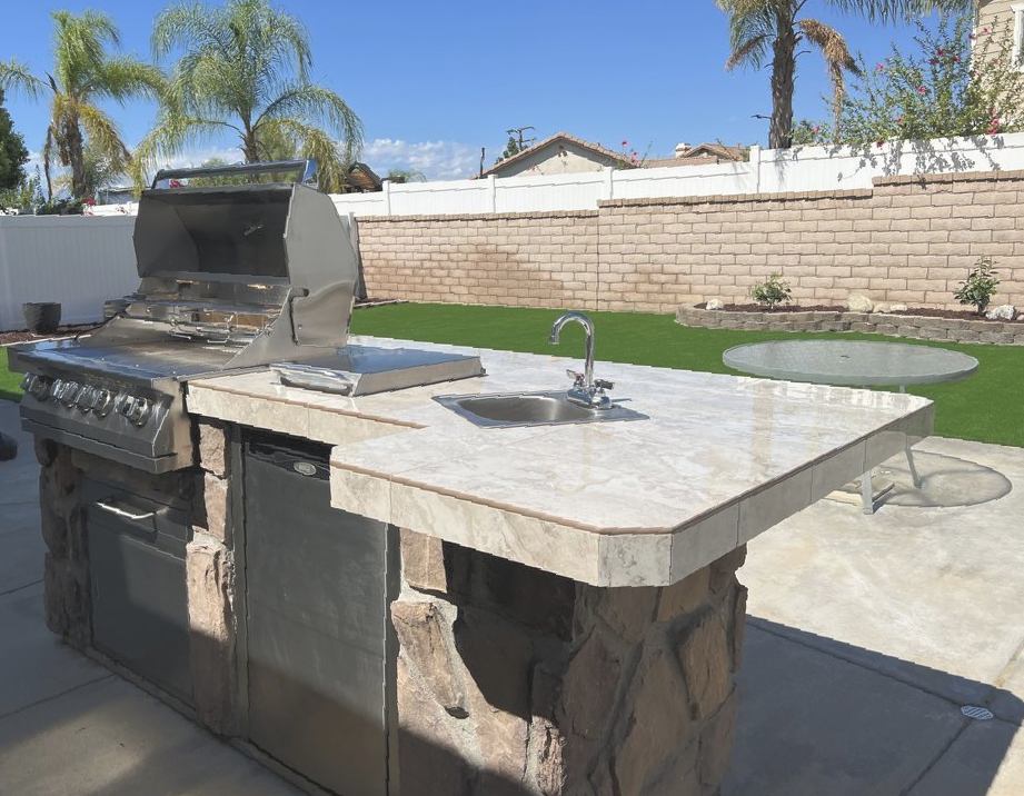 Concrete squares leading to entry