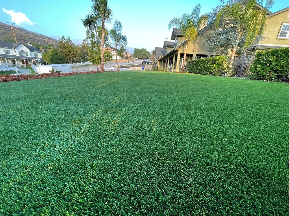 Lawn with artificial turf