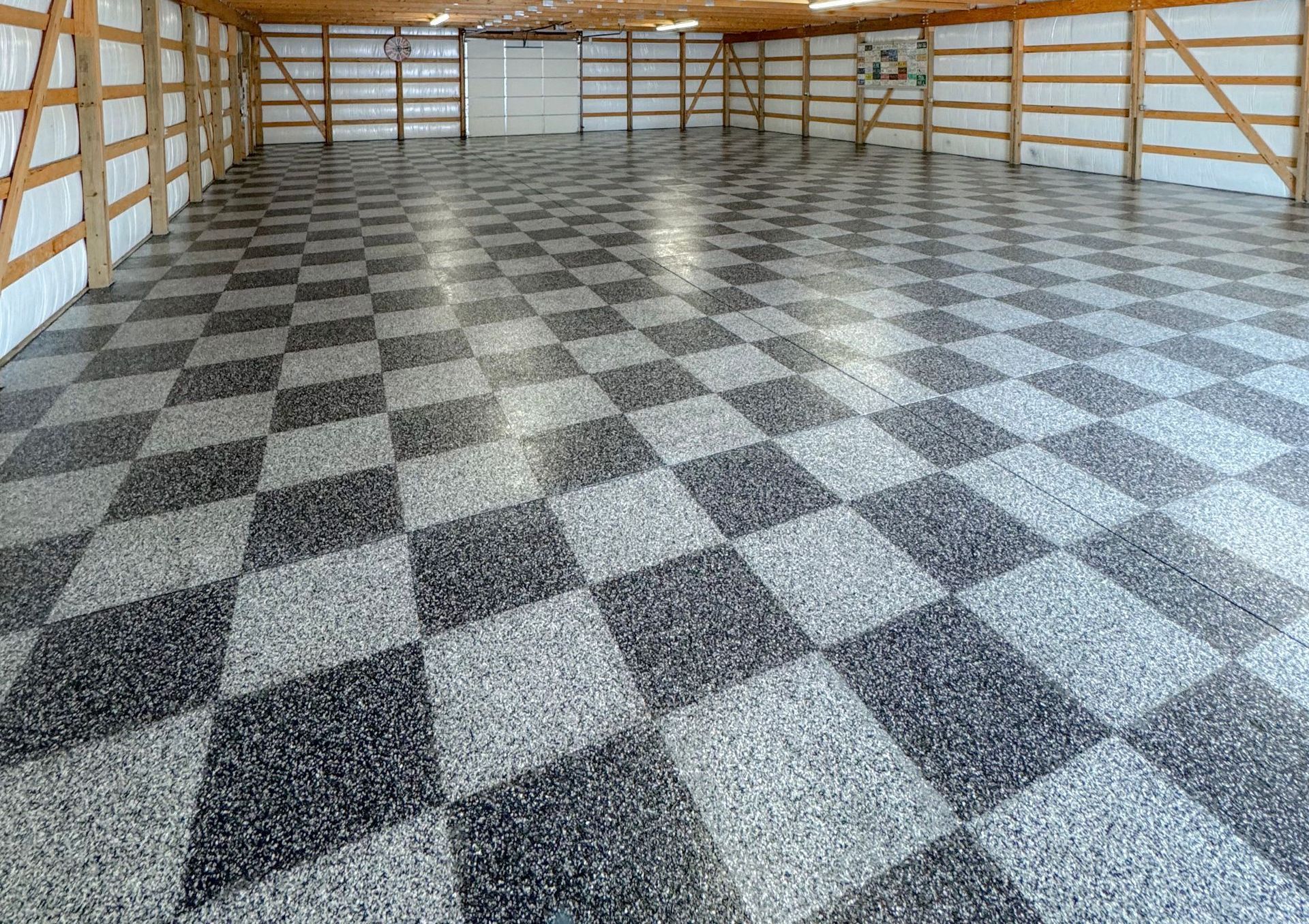 checkerboard flake floor