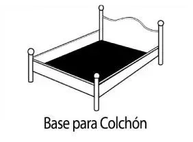 Un dibujo en blanco y negro de una cama con las palabras base para colchon debajo.