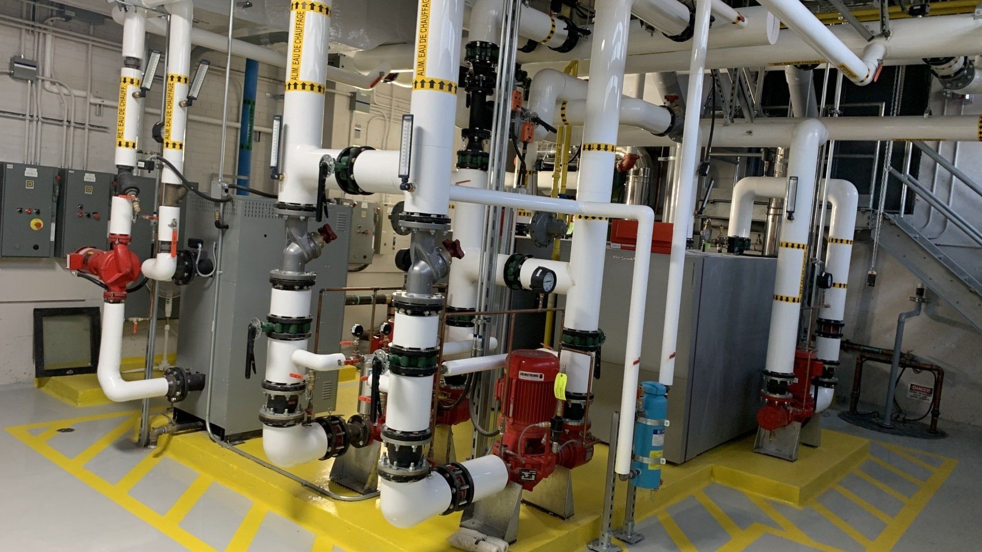 A room filled with lots of pipes and valves.