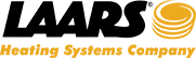 The laars heating systems company logo is black and yellow