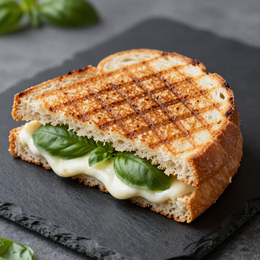 Grilled panini with mozzarella