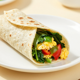 Colorful wrap sliced diagonally