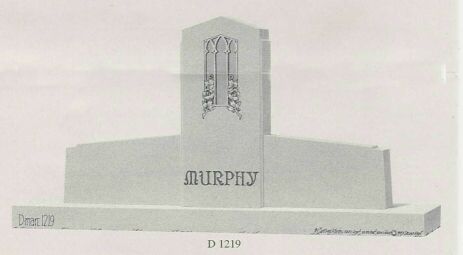 a black and white drawing of a gravestone for murphy