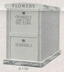 a black and white photo of a memorial for charles e. and eloise j.