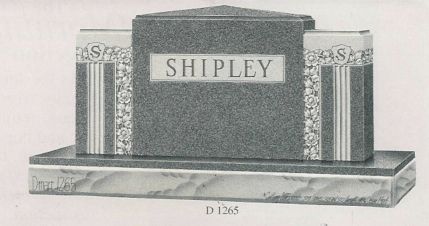 a black and white drawing of a gravestone for shipley