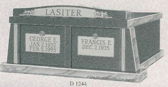 a black and white drawing of a cemetery with two graves .