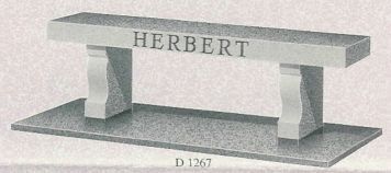 a bench with the name herbert on it