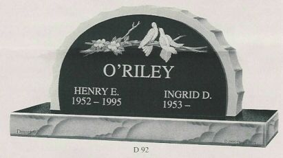 a gravestone for henry e. 1952-1995 and ingrid d. 1953