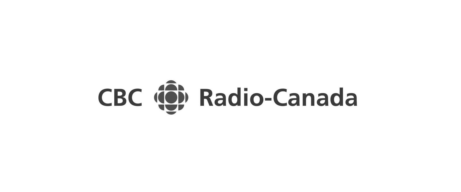 The logo for cbc radio canada is on a white background.