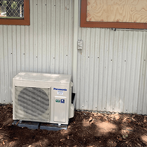 Panasonic Split System Installed At The Backyard — Electrical, Heating & Air Conditioning in Wollongong, NSW