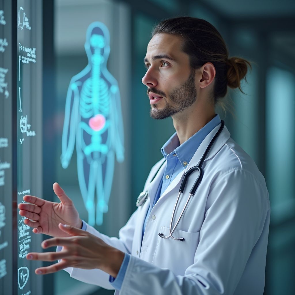 how your genes affect your healthDoctor reviewing a digital genetic scan, illustrating how your gene