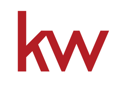 The logo for national realty centers is red , white and blue.