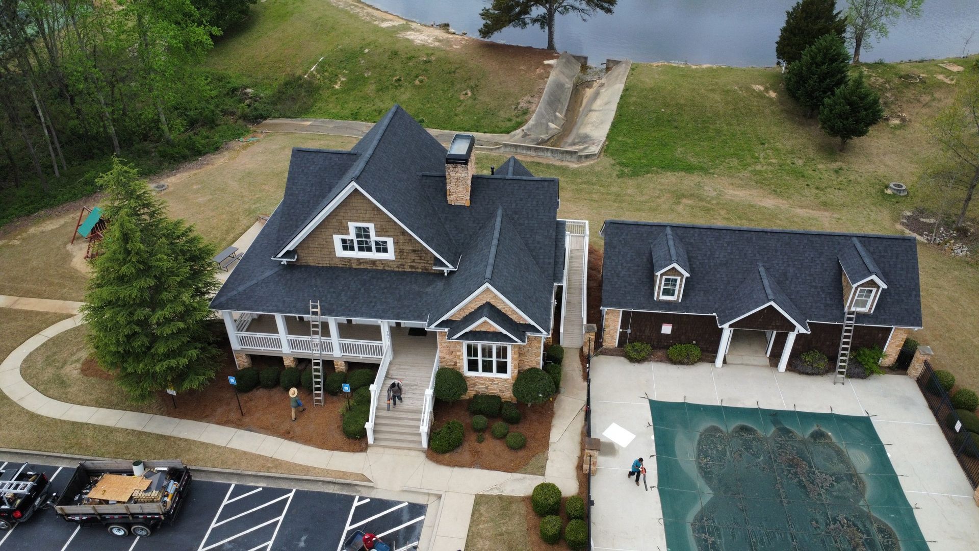 Roof shingle installation for family home in Atlanta, Georgia
