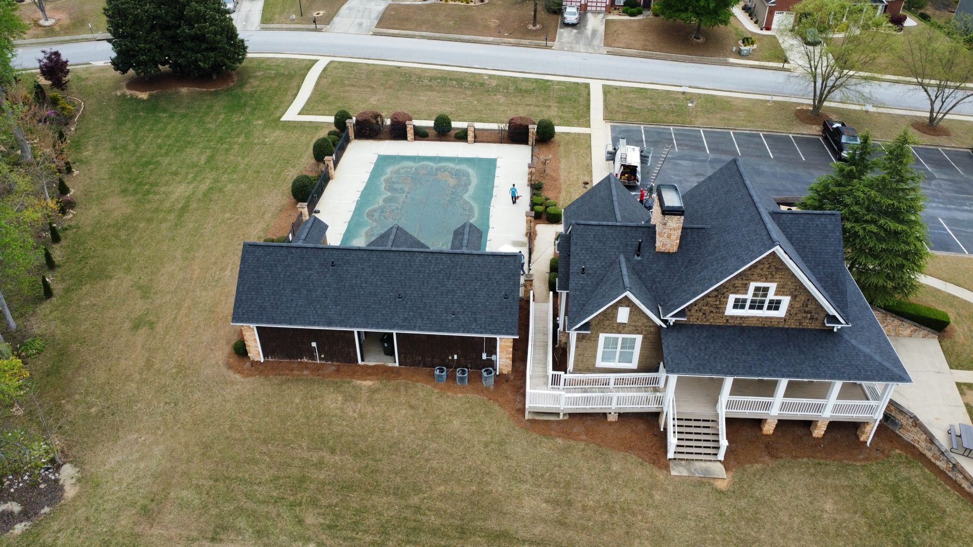 Asphalt shingle roof installation on residence in Atlanta, Georgia
